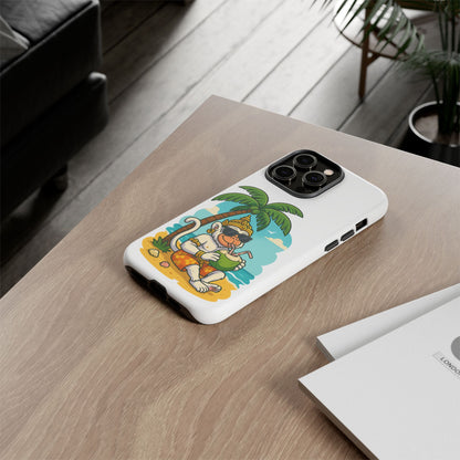 Divine Guard Hanuman Tropical Phone Case, Fun Coconut Drink, Summer Beach Vibes, Gifts for Animal Lovers, Travel Accessory