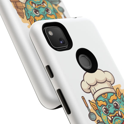 Yeak Chef Phone Case, Tough Khmer Cover, Num Banh Chok Art, Cute Monster Chef Phone Case - Adorable Cooking Gift