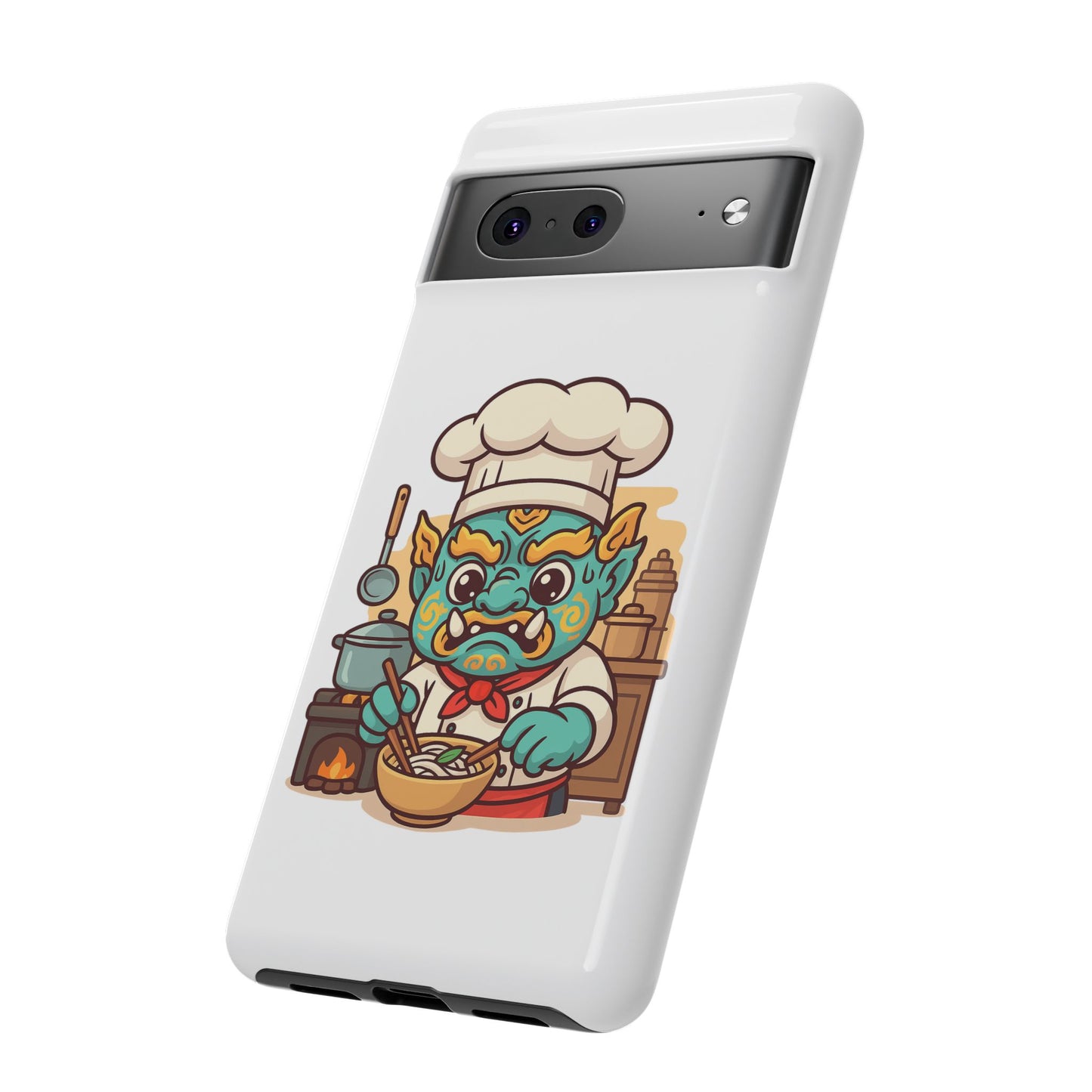 Yeak Chef Phone Case, Tough Khmer Cover, Num Banh Chok Art, Cute Monster Chef Phone Case - Adorable Cooking Gift