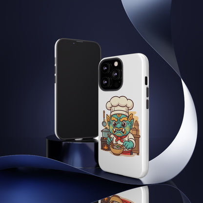 Yeak Chef Phone Case, Tough Khmer Cover, Num Banh Chok Art, Cute Monster Chef Phone Case - Adorable Cooking Gift