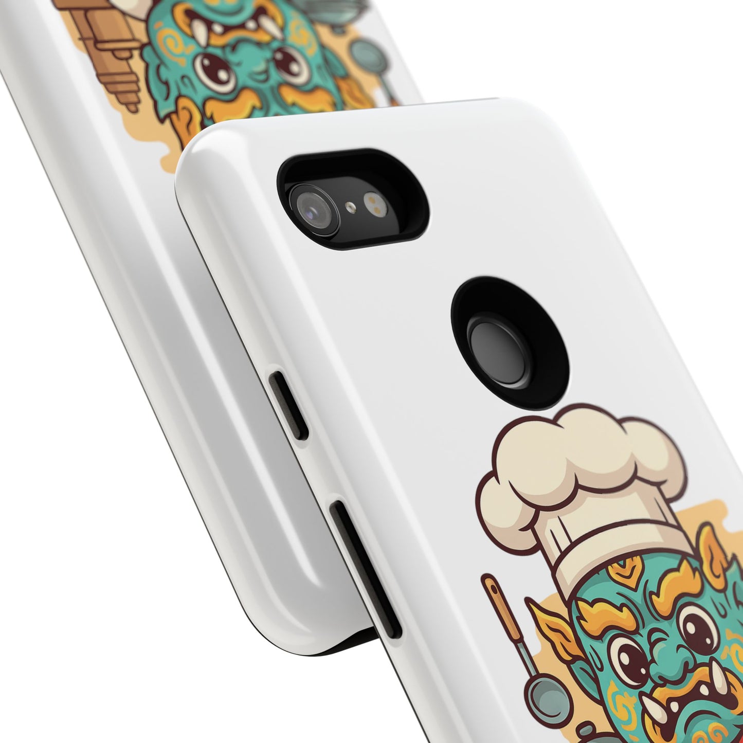 Yeak Chef Phone Case, Tough Khmer Cover, Num Banh Chok Art, Cute Monster Chef Phone Case - Adorable Cooking Gift