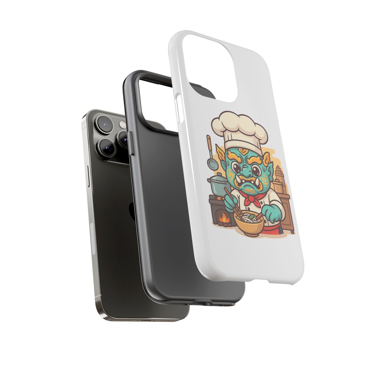 Yeak Chef Phone Case, Tough Khmer Cover, Num Banh Chok Art, Cute Monster Chef Phone Case - Adorable Cooking Gift