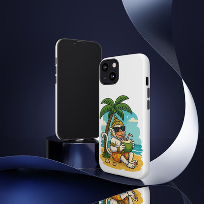 Divine Guard Hanuman Tropical Phone Case, Fun Coconut Drink, Summer Beach Vibes, Gifts for Animal Lovers, Travel Accessory