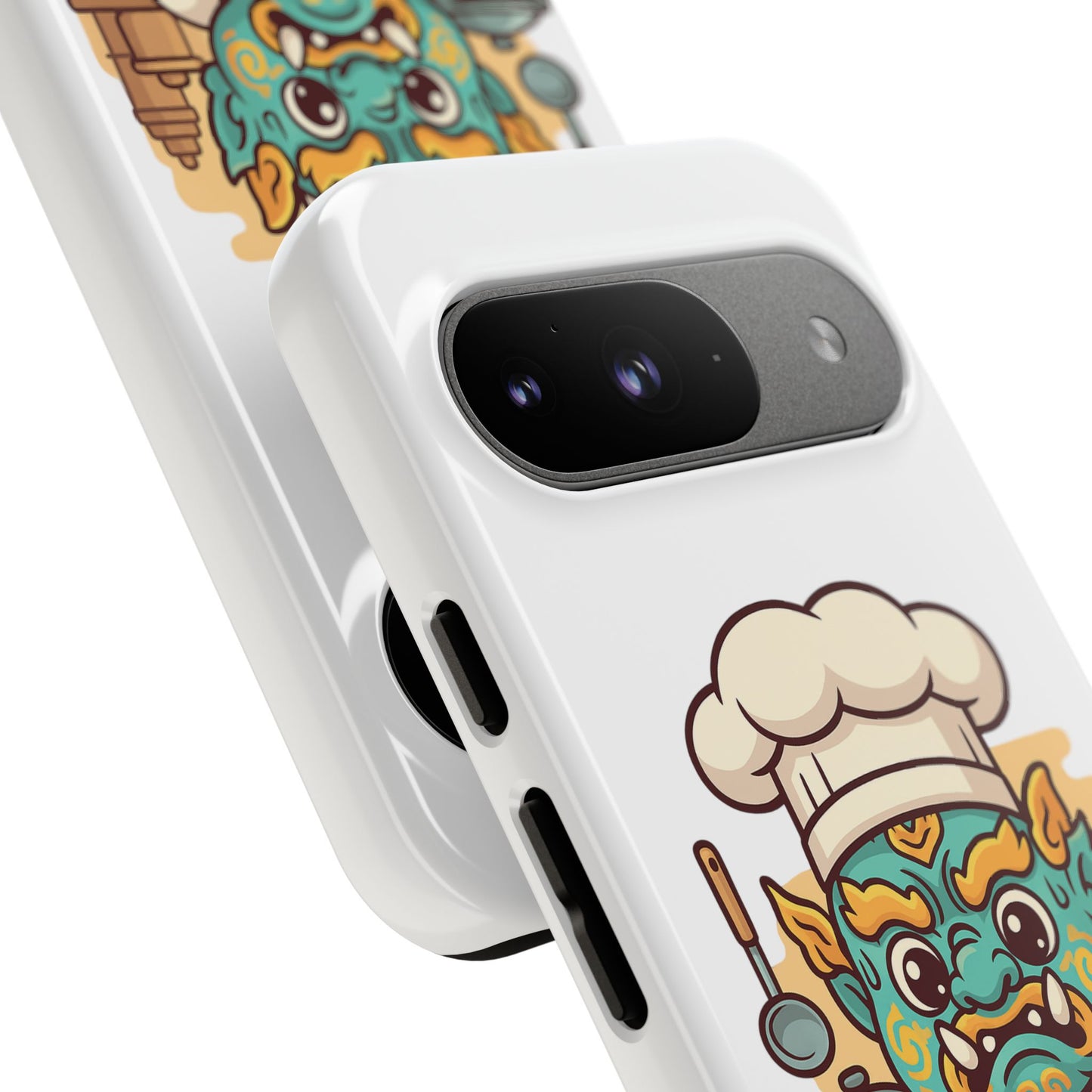 Yeak Chef Phone Case, Tough Khmer Cover, Num Banh Chok Art, Cute Monster Chef Phone Case - Adorable Cooking Gift