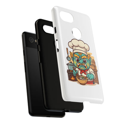 Yeak Chef Phone Case, Tough Khmer Cover, Num Banh Chok Art, Cute Monster Chef Phone Case - Adorable Cooking Gift