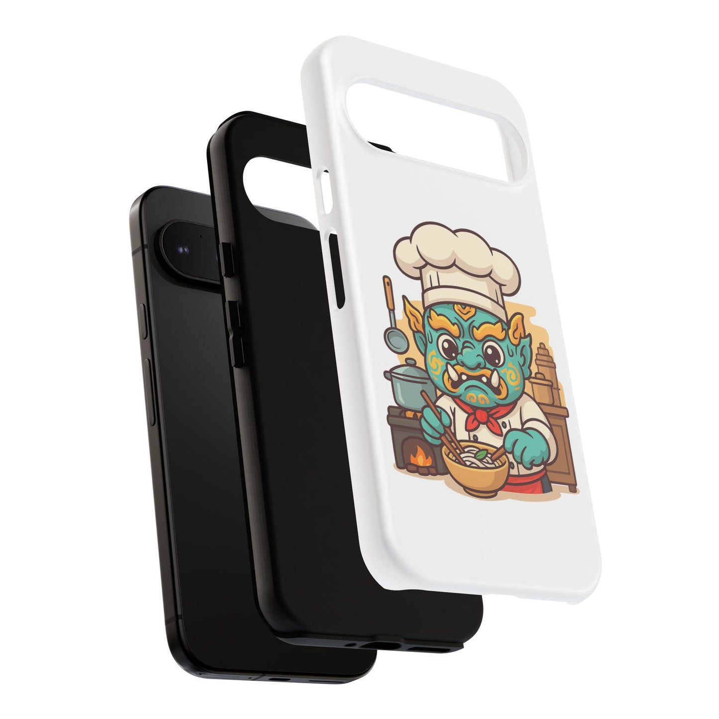 Yeak Chef Phone Case, Tough Khmer Cover, Num Banh Chok Art, Cute Monster Chef Phone Case - Adorable Cooking Gift