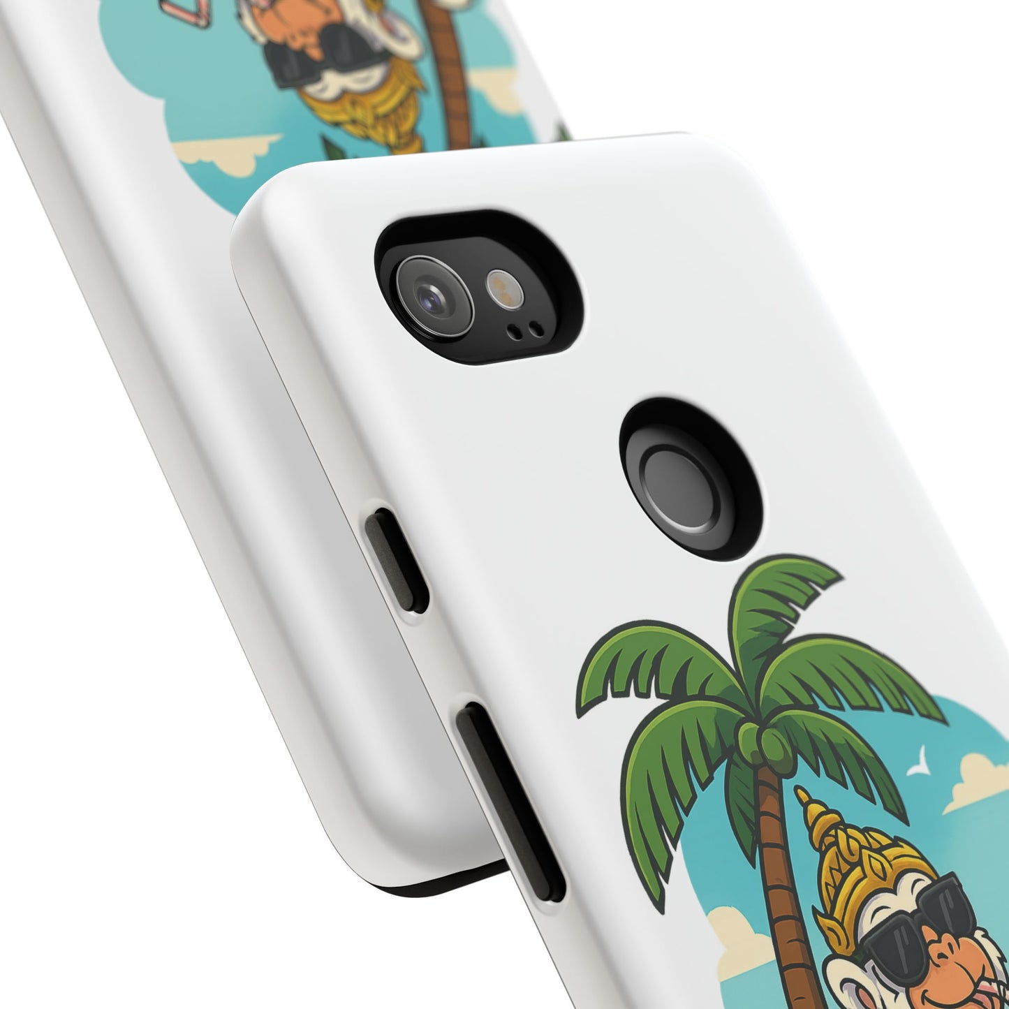 Divine Guard Hanuman Tropical Phone Case, Fun Coconut Drink, Summer Beach Vibes, Gifts for Animal Lovers, Travel Accessory