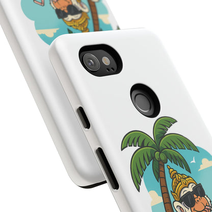 Divine Guard Hanuman Tropical Phone Case, Fun Coconut Drink, Summer Beach Vibes, Gifts for Animal Lovers, Travel Accessory