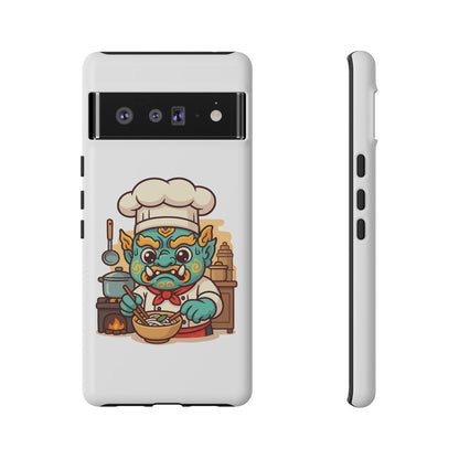 Yeak Chef Phone Case, Tough Khmer Cover, Num Banh Chok Art, Cute Monster Chef Phone Case - Adorable Cooking Gift