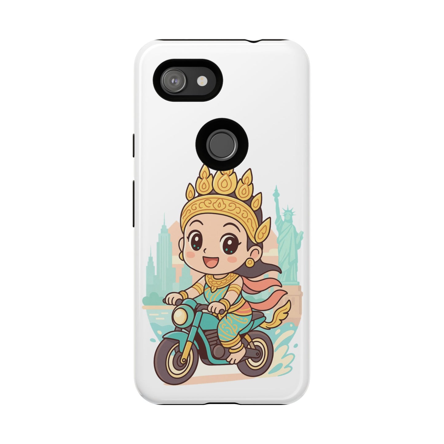 Chibi Apsara's NYC Adventure Case | Birthday Gift, Smartphone Protector, Cartoon Art, Fun Accessories, Tough Cases