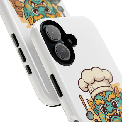 Yeak Chef Phone Case, Tough Khmer Cover, Num Banh Chok Art, Cute Monster Chef Phone Case - Adorable Cooking Gift