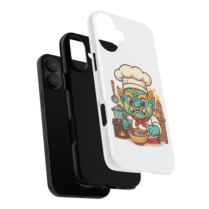 Yeak Chef Phone Case, Tough Khmer Cover, Num Banh Chok Art, Cute Monster Chef Phone Case - Adorable Cooking Gift