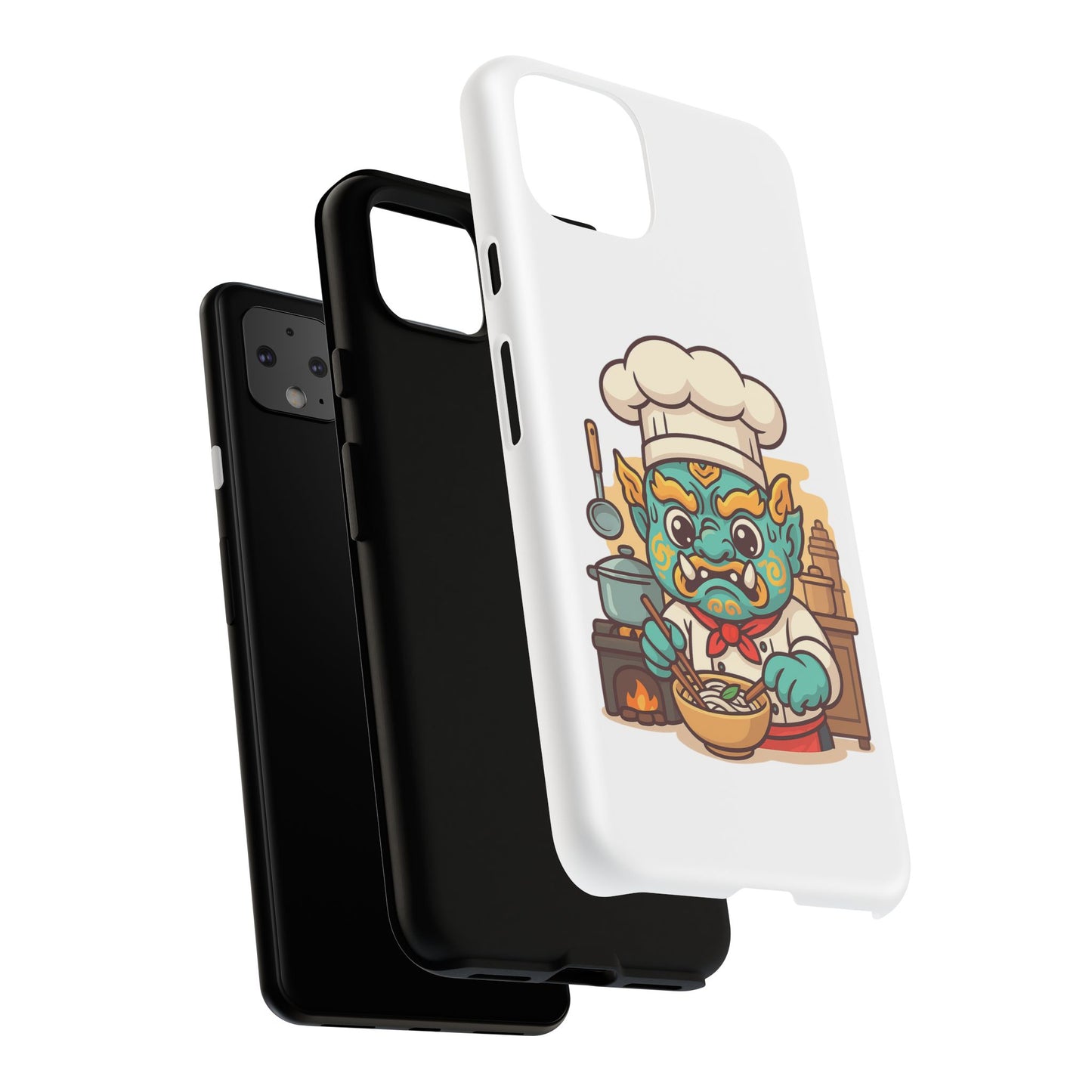Yeak Chef Phone Case, Tough Khmer Cover, Num Banh Chok Art, Cute Monster Chef Phone Case - Adorable Cooking Gift