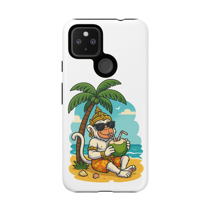 Divine Guard Hanuman Tropical Phone Case, Fun Coconut Drink, Summer Beach Vibes, Gifts for Animal Lovers, Travel Accessory
